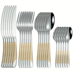 24pcs Stainless Steel Star Cutlery Set for Hotel and Restaurant Use