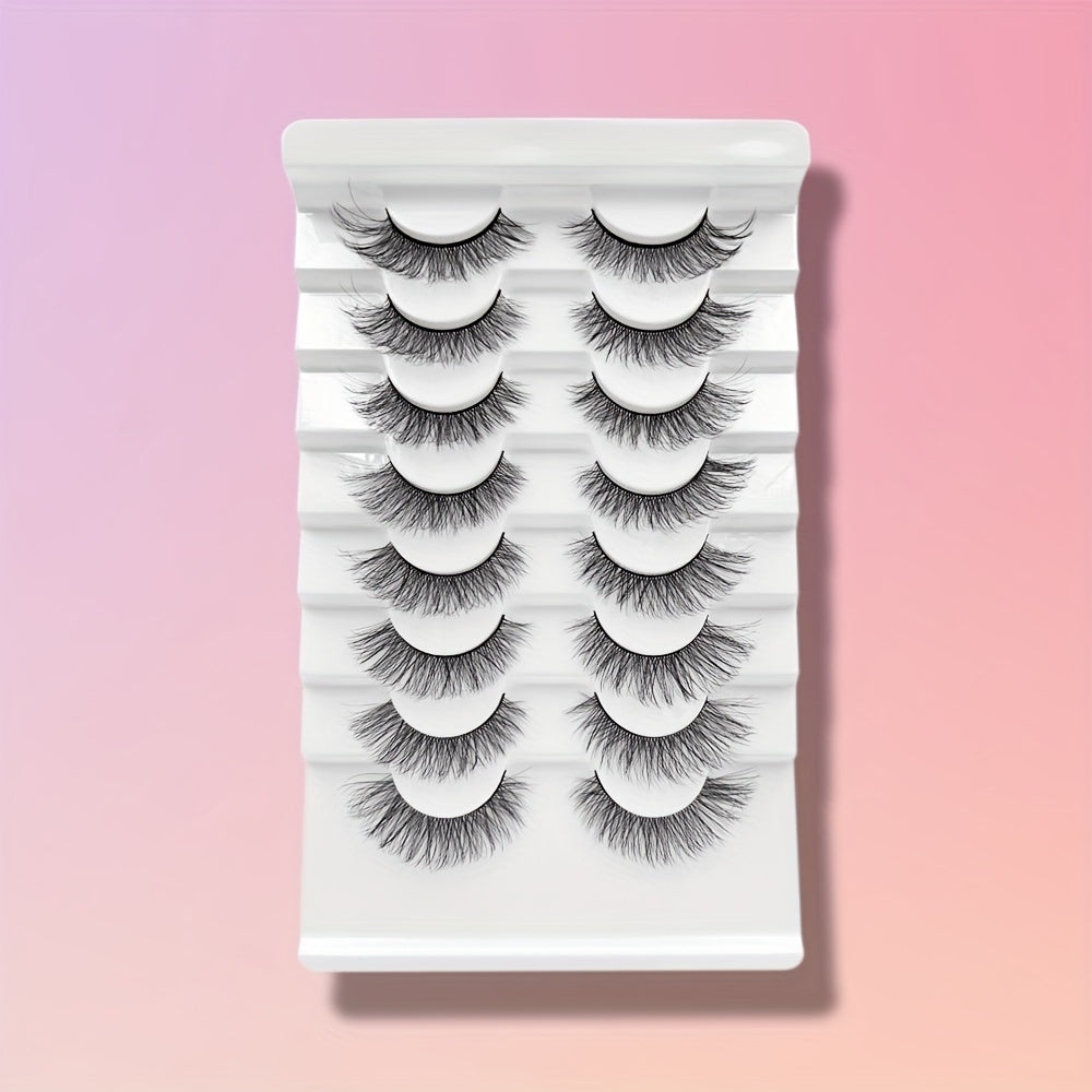 8 Pairs Natural 3D Silk False Eyelashes 13 15mm