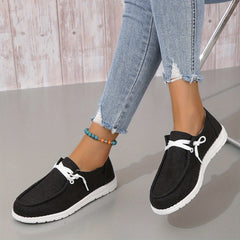 Women's Canvas Slip-On Lace Up Shoes