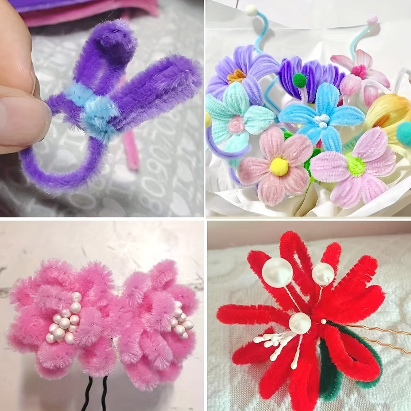 100pcs Colorful Twist Stick Hair Root Strip Package DIY Creative Material