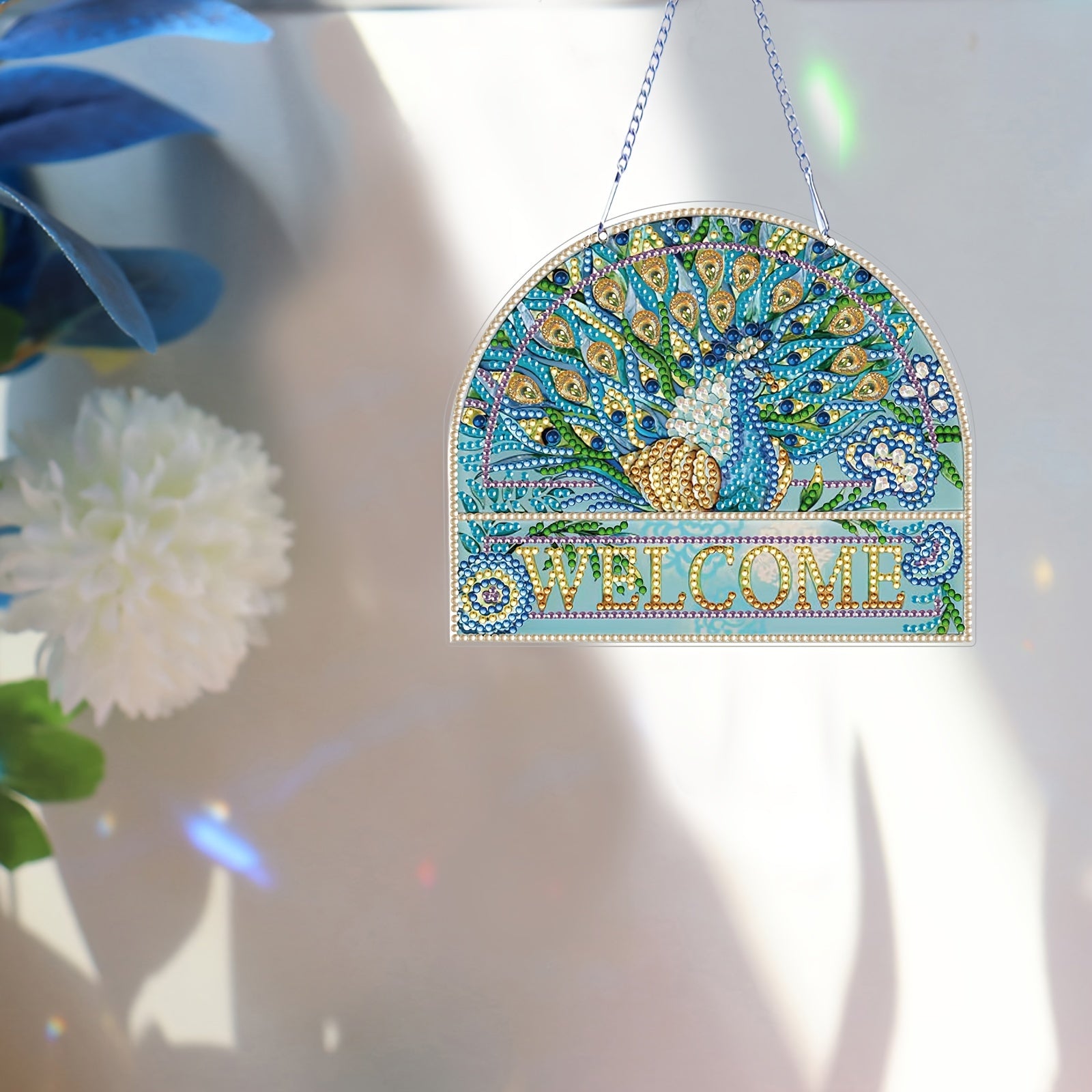 Peacock Pattern Diamond Painting Pendant for Beginner Kit