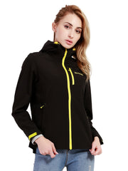 Women's Letter Embroidery Hooded Jacket Softshell Coat