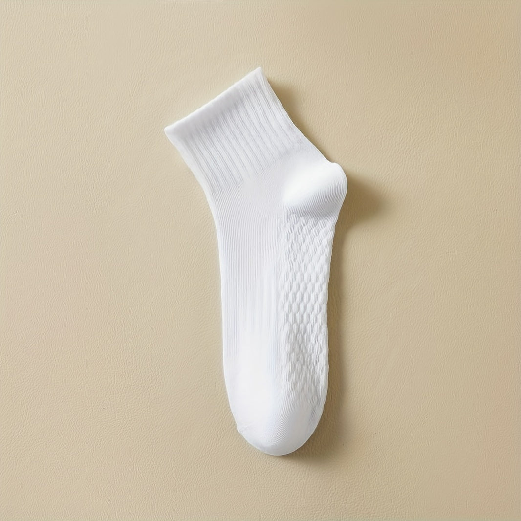 10 Pairs Women's Crew Socks Solid Color Sport Stockings Breathable & Comfortable
