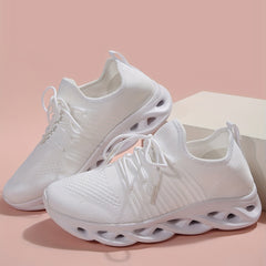 Women's Breathable Knit Sneakers Casual Lace Up Outdoor Shoes