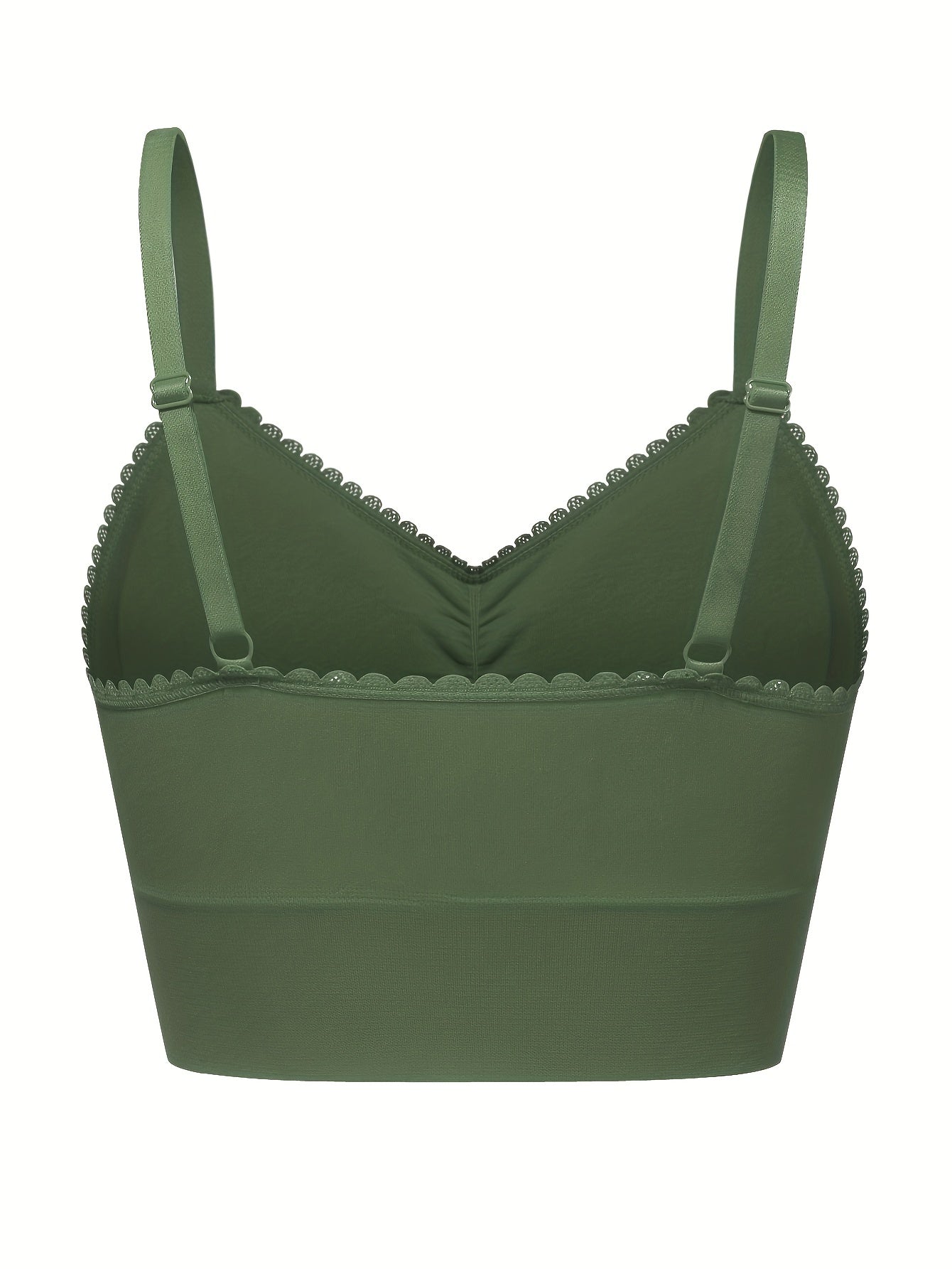 Ruched Scallop Trim Seamless Bralette