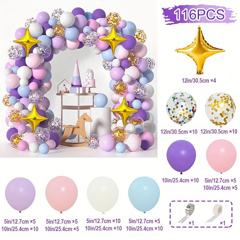 114pcs Unicorn Balloon Garland Kit Birthday Party Decorations