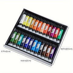 MEEDEN 24 Tube 12ml Paint Set Vibrant Colors Non-toxic Painting Set