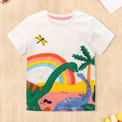Kids Dino Print Short Sleeve T Shirt