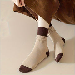 5 Pairs Thermal Winter Socks Soft & Comfy Crew Socks Stylish Multicolor