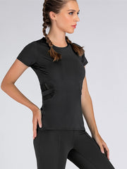 Women's Mesh Hollow Out Long Sleeve Athletic T Shirt for Active Women