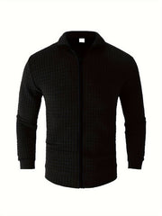 Men's Zipper Stand Collar Cardigan Warm Jacket