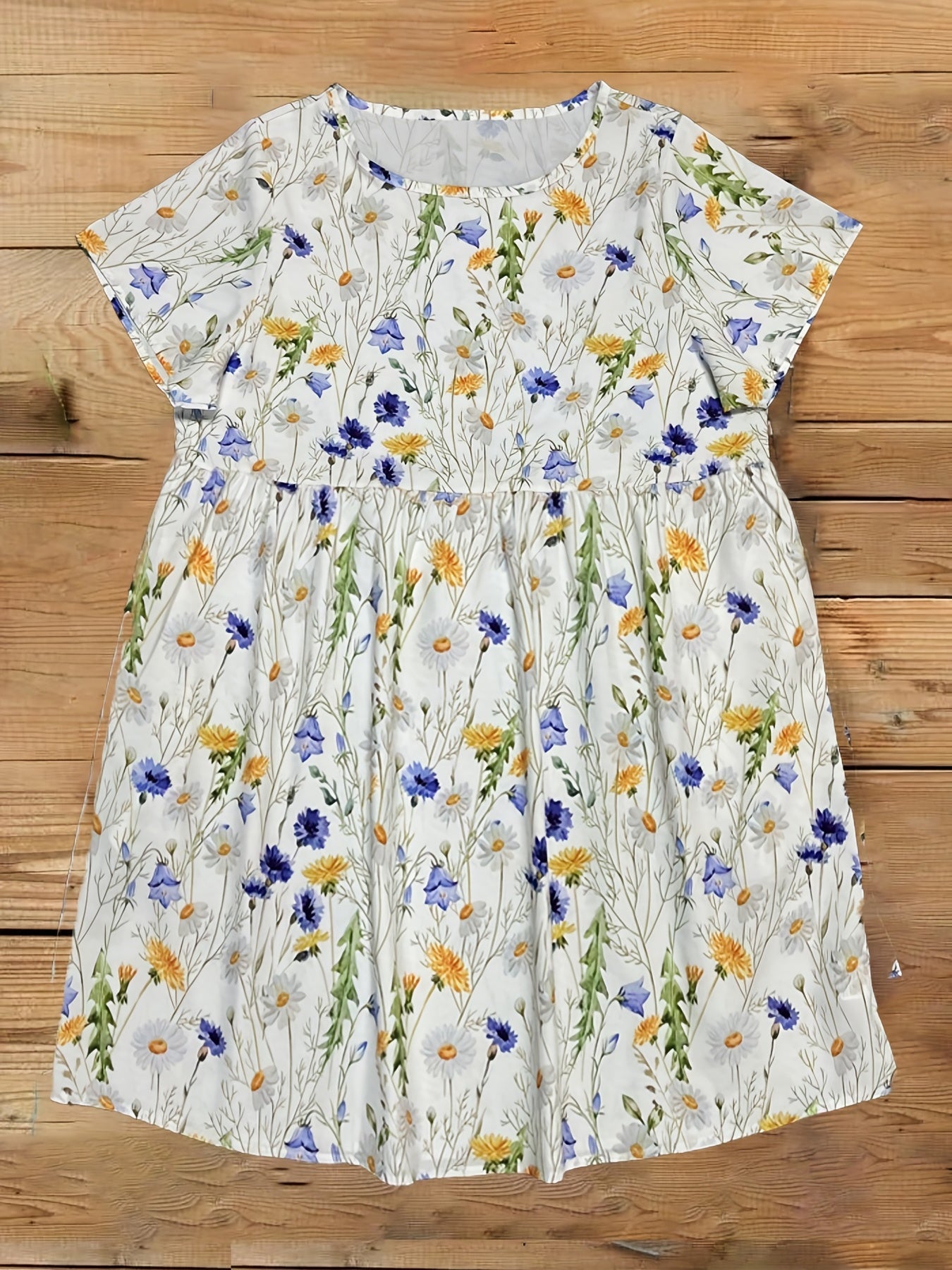 Floral Print Short Sleeve Dress
