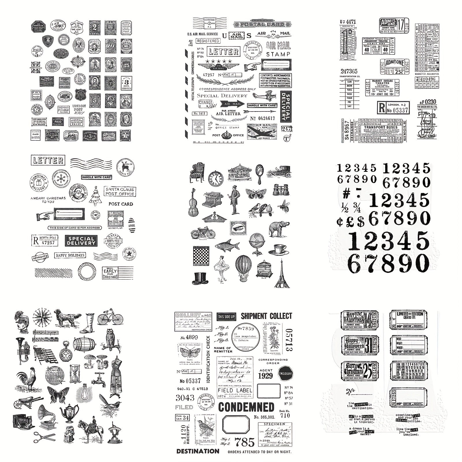 Long History Stamps Scrapbook Paper Craft Album Card Punch Stamps