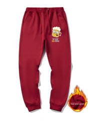Men's Winter Cartoon Print Jogger Sweatpants