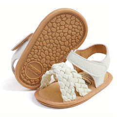 Baby Girls Braided Strap Sandals Hook & Loop Infant Summer Shoes