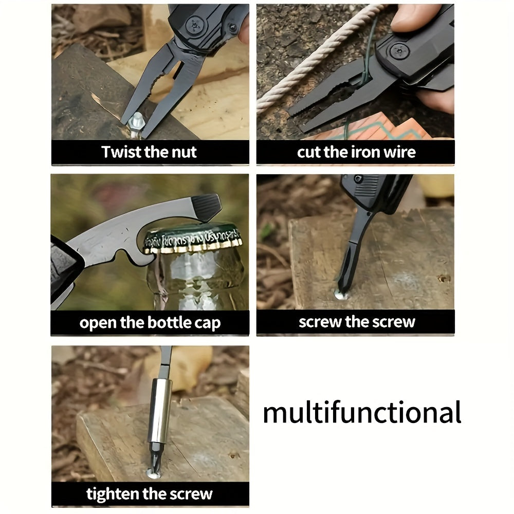Stainless Steel Tool Multifunctional Plier Screwdrivers Wear Resistant Portable