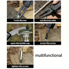Stainless Steel Tool Multifunctional Plier Screwdrivers Wear Resistant Portable