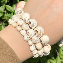 Skull Shape Howlite Turquoise Stone Loose Beads for DIY Jewelry Making