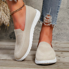 Women's Knitting Flat Shoes Slip On Low Top Breathable Walking Shoes