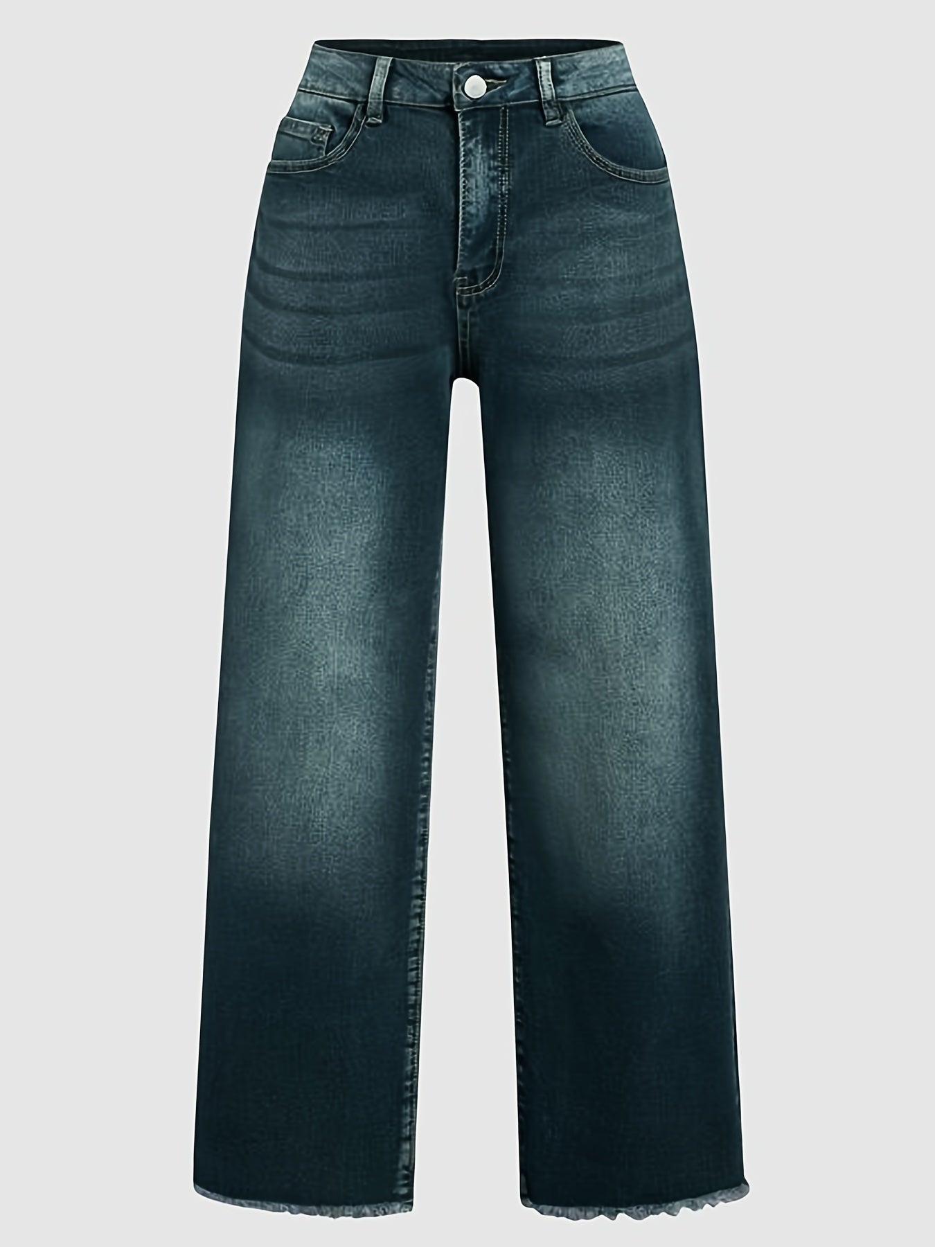 High Waist Straight Loose Boyfriend Jeans Water Ripple Embossed Crotch