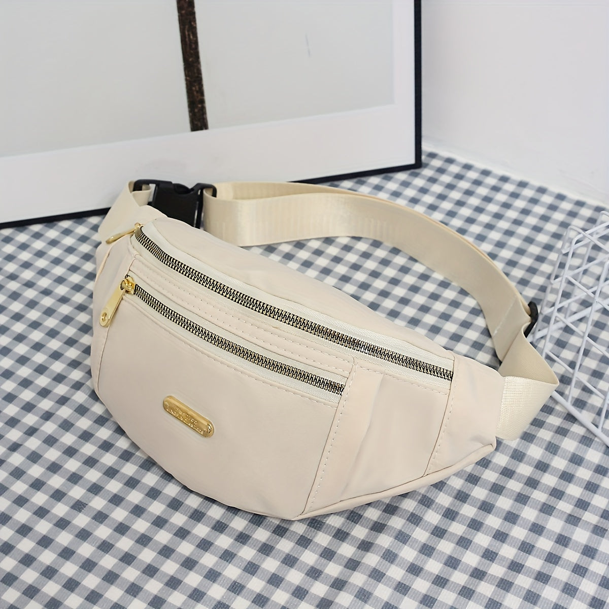 Outdoor Waist Bag Double Zip Crossbody Chest Purse
