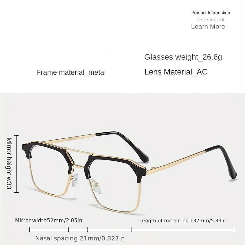 Men's Classic Double Beam Business Glasses