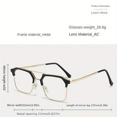 Men's Classic Double Beam Business Glasses