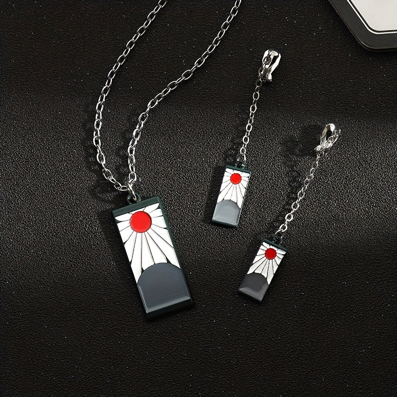 Ghost Slayer Blade Earrings Necklace Jewelry Student Necklace Creative Alloy