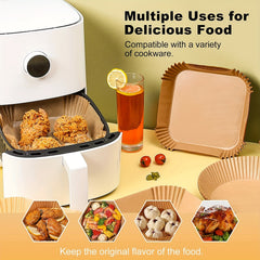 50pcs Disposable Air Fryer Liners Square And Rectangle Paper Air Fryer Liner