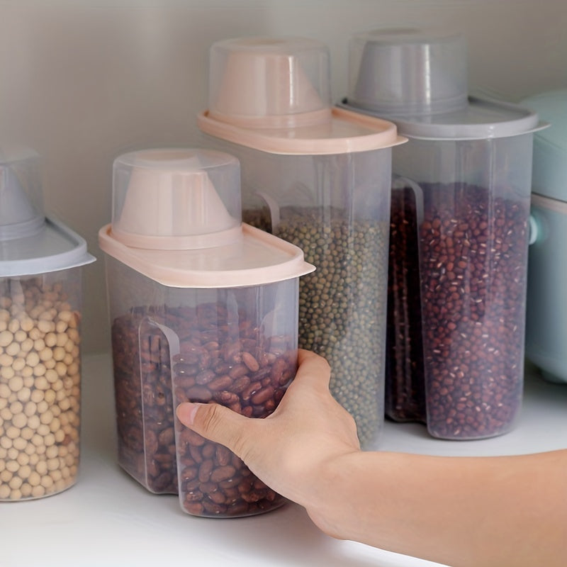 Transparent Plastic Rice Bucket Food Storage Jars