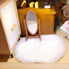 3pcs Mini Plush Rug Set Doll Micro Simulation Floor Mat for Dollhouse