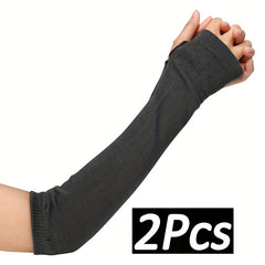 Punk Striped Knitted Gloves Elastic Fingerless Gloves for Women Men