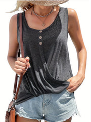 Sleeveless Button Decor Tank Top