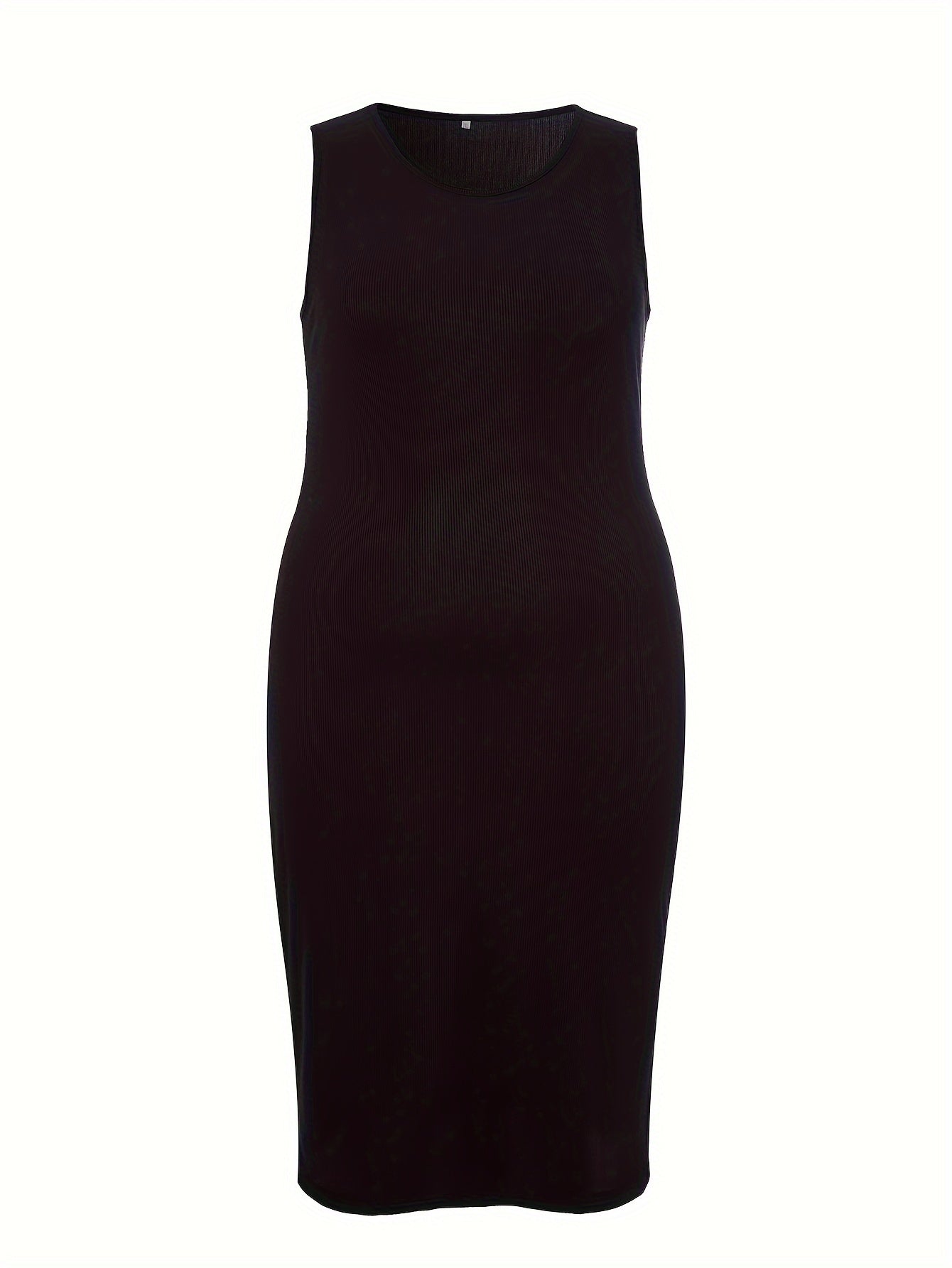 Women's Plus Solid Round Neck Tank Dress