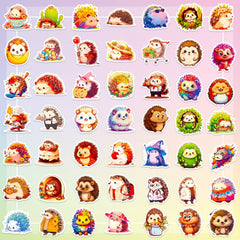 50 Hedgehog Stickers Vinyl Decals for Water Bottles Laptop Phone