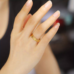 Geometric Stainless Steel Rings for Women Minimalist Couple Promise Jewelry