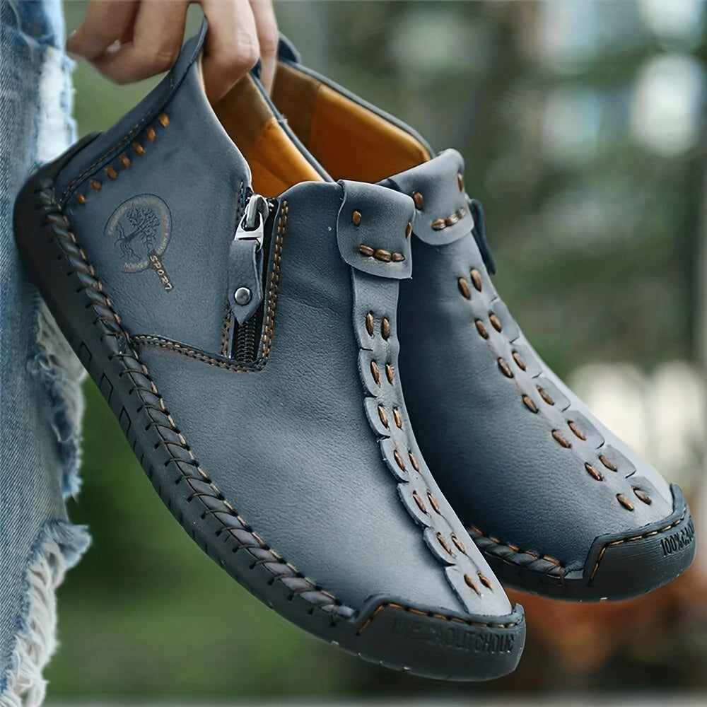 Men's Casual High Top Chukka Outdoor Boots Zipper