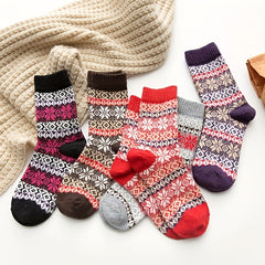 5 Pairs Geometric Pattern Colorblock Socks Women's Stockings & Hosiery