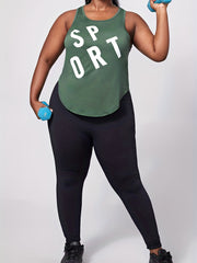 Women's Sports Tank Top with Letter Print