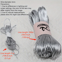16 Strand 2mm High Silvery Wire Rope - Hollow Core for Bracelet Necklace
