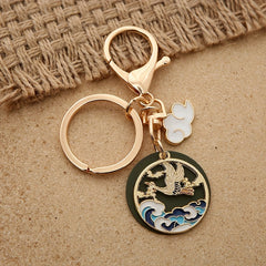 Chinese Style Alloy Koi Keychain Pendant Creative Couple Key Chain