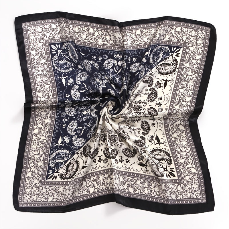 Floral Print Satin Scarf for Accessories
