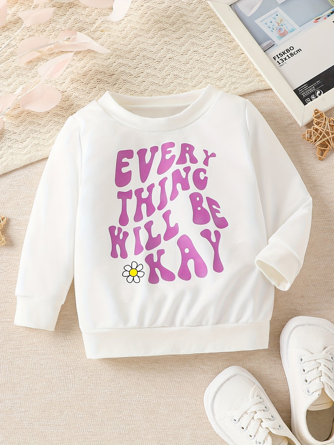 Newborn Baby Letter Print Long Sleeve Sweatshirt Round Neck Pullover