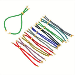 Adjustable Nylon Cord Slider With Brass Findings Mixed for DIY Bracelet Making