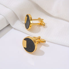 Men's Round Cufflinks Wedding Business Shirt Tie Buttons
