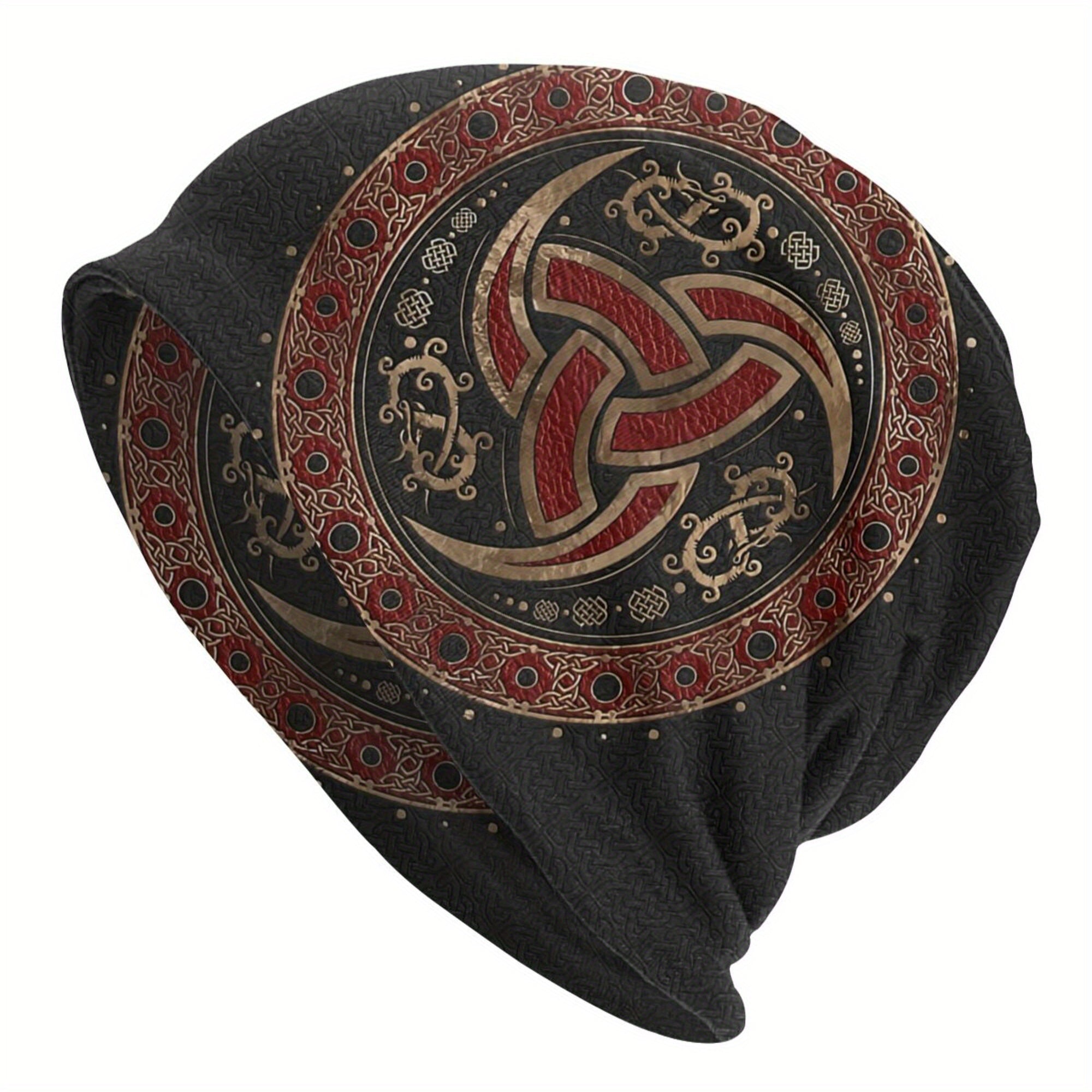 Viking Style Thin Beanie Hats Vegvisir Tree Of Life Pattern Ski Cap