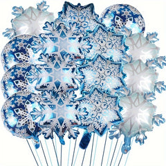 10pcs Large Snowflake Foil Balloons Christmas Snowflake Balloons