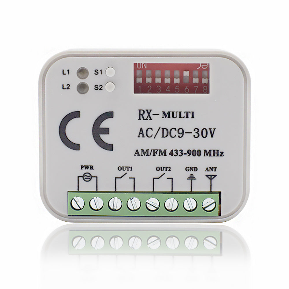 Universal Garage Door Remote Control Receiver 2 CH 433 868 MHz Transmitter RX