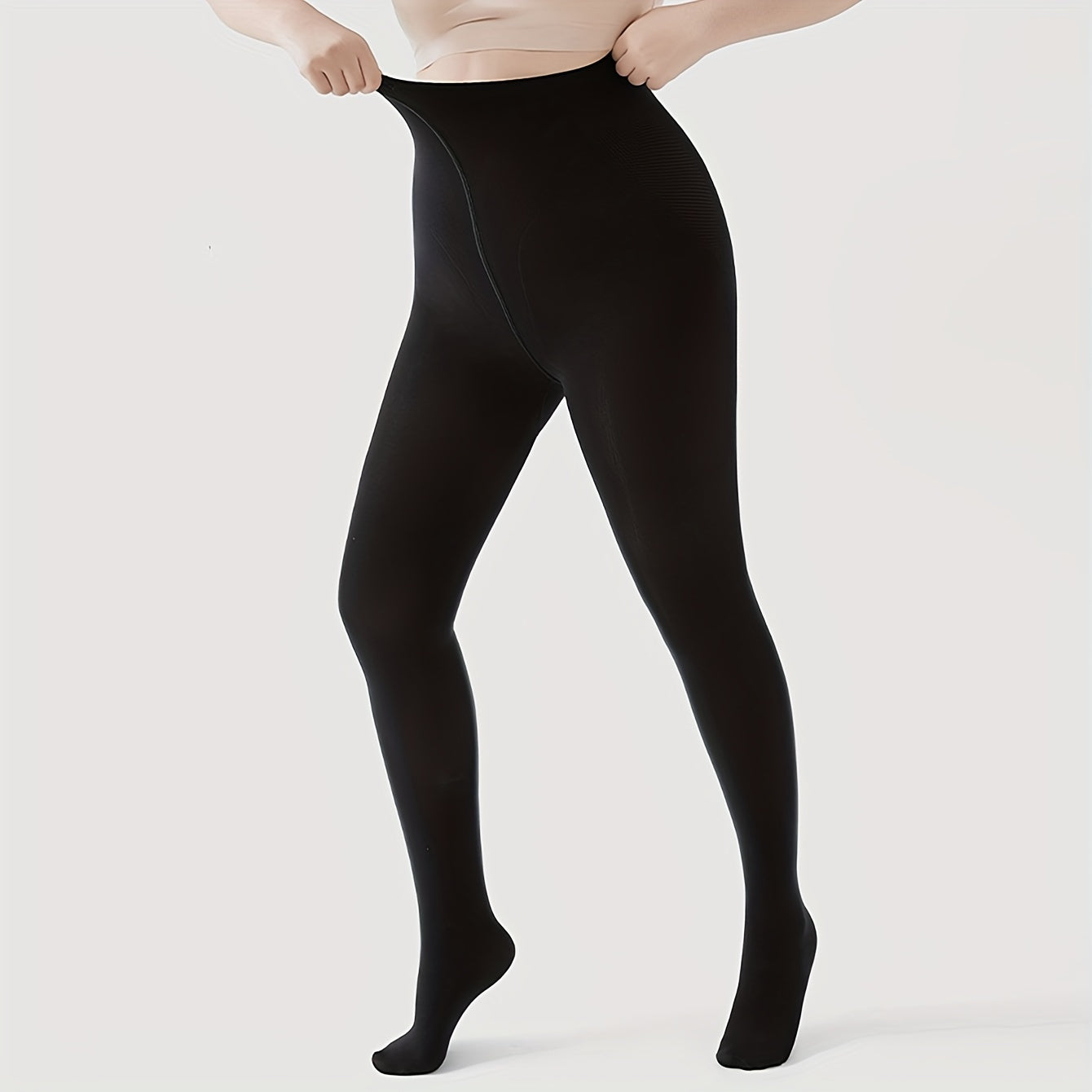 Plush Lined Tights High Waist Elastic Slim Leggings