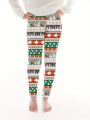 Women's Plus Christmas Leggings - Christmas Tree & Santa Print